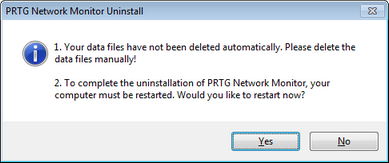 Uninstall PRTG Network Monitor Step 3 Uninstall PRTG Network Monitor Step 3
