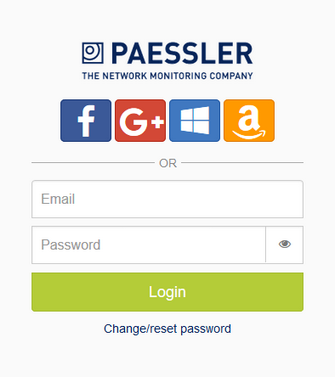 PRTG in the Cloud Login Screen PRTG in the Cloud Login Screen