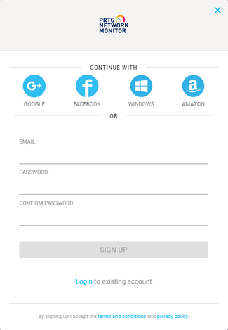 PRTG in the Cloud Signup PRTG in the Cloud Signup