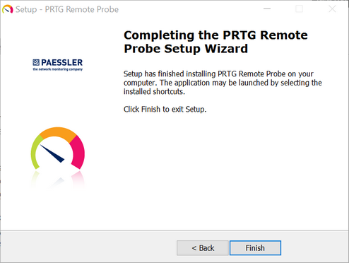 PRTG Remote Probe Finish Setup PRTG Remote Probe Finish Setup