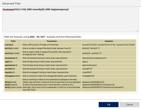 Advanced Filter Created on the Messages Tab Advanced Filter Created on the Messages Tab