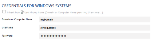Credentials for Windows Systems Credentials for Windows Systems